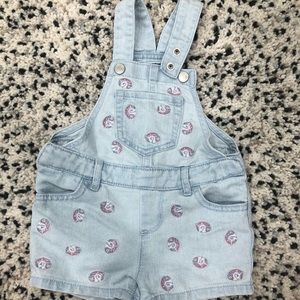 Unicorn Embroidered Overalls